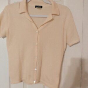 Ivory/cream J Crew Cashmere short-sleeeved cardigan